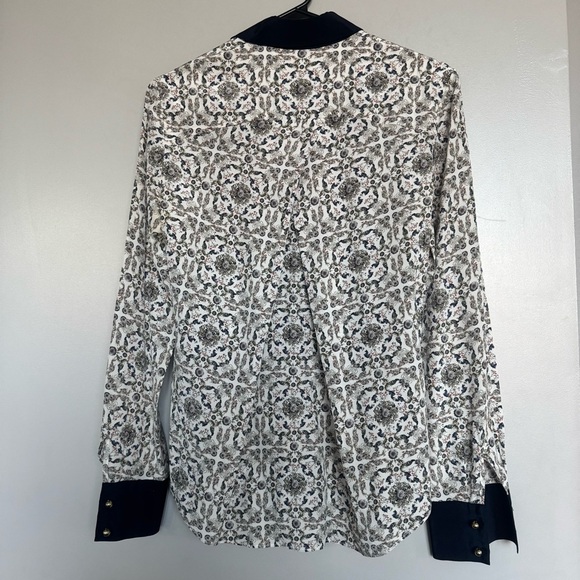 Prabal Gurung Printed Button Down Long Sleeve Silk Shirt Size 4 - Picture 2 of 3